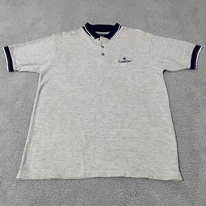 Vintage Dallas Cowboys Polo Shirt Mens Medium Gray Blue The Edge NFL Football